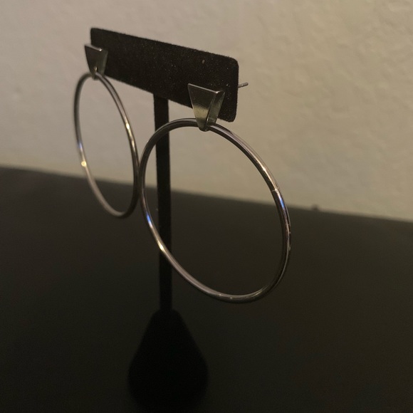 Silver Hoop Earrings - Picture 5 of 5